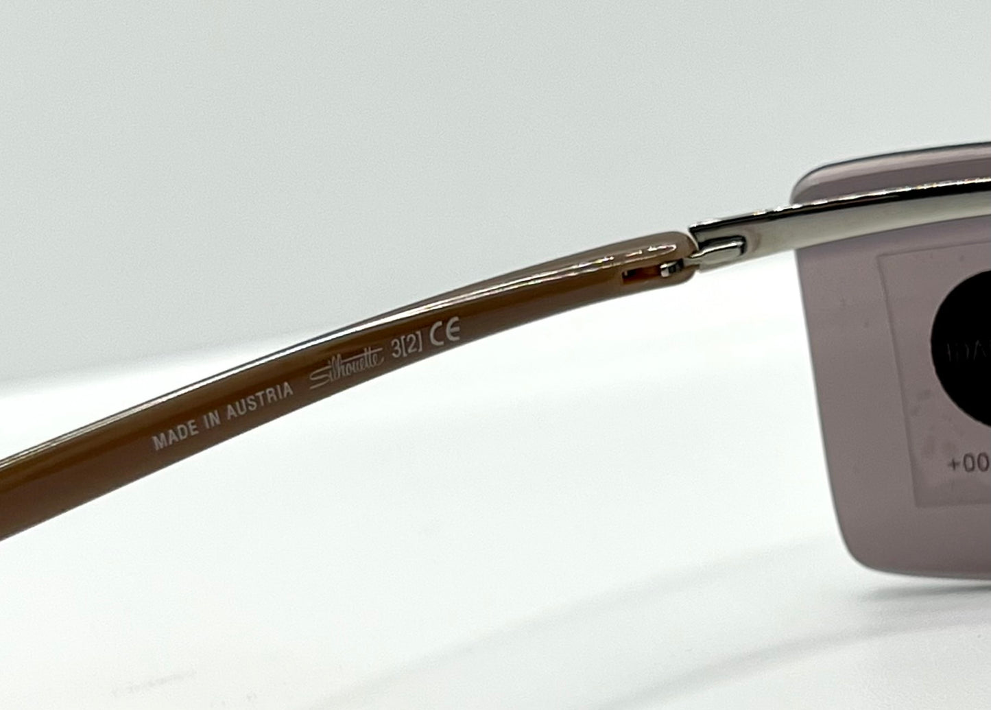 Silhouette 8596 40 6128 Vintage Sunglasses-Red Rimless Wrap Shield-Deadstock