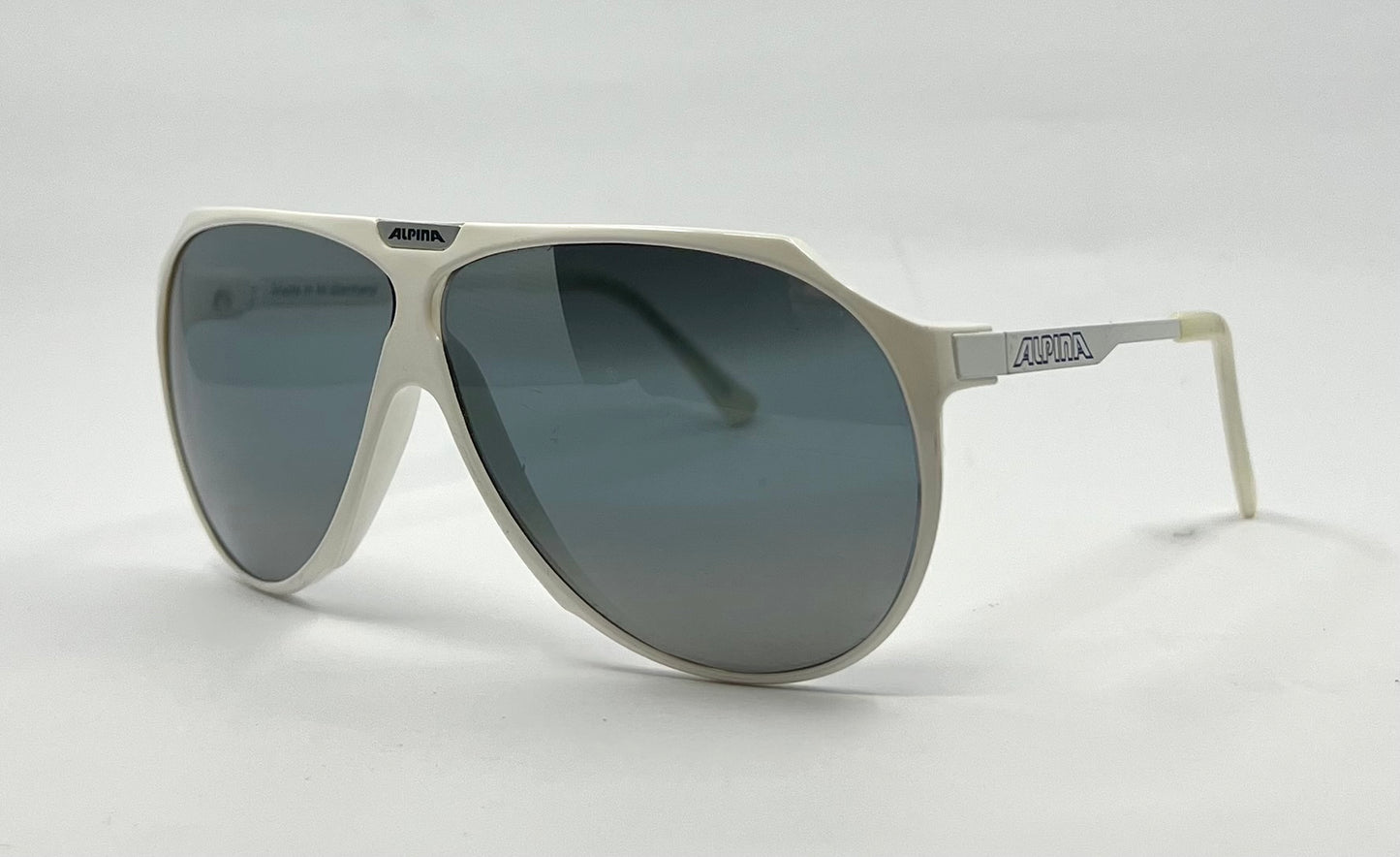 Alpina AERO Vintage Sunglasses White 64mm Aviator – Made in W. Germany 1980s