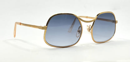 Italian Gold-Filled Hammered Pilot Sunglasses-Vintage Deadstock w/New Gradient Custom Lenses