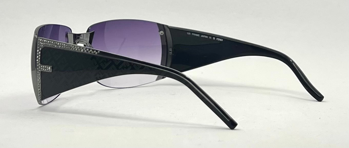 Fendi FS349R Y2K Shield Sunglasses 001 Unworn Purple Gradient Lenses-Japan