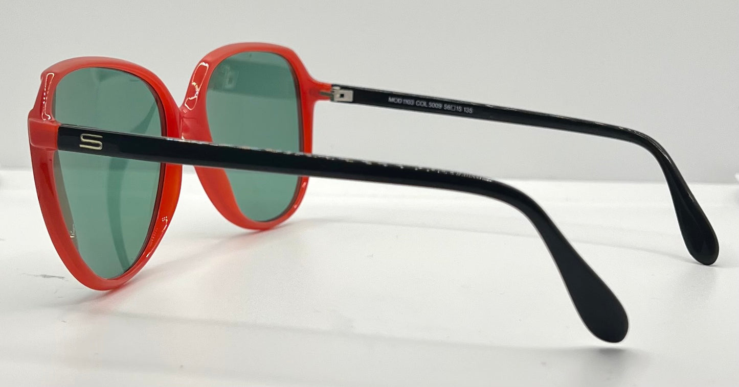 Silhouette Mod 1103 Vintage Sunglasses W|New Solid Green Custom Lenses-56Mm-Unworn