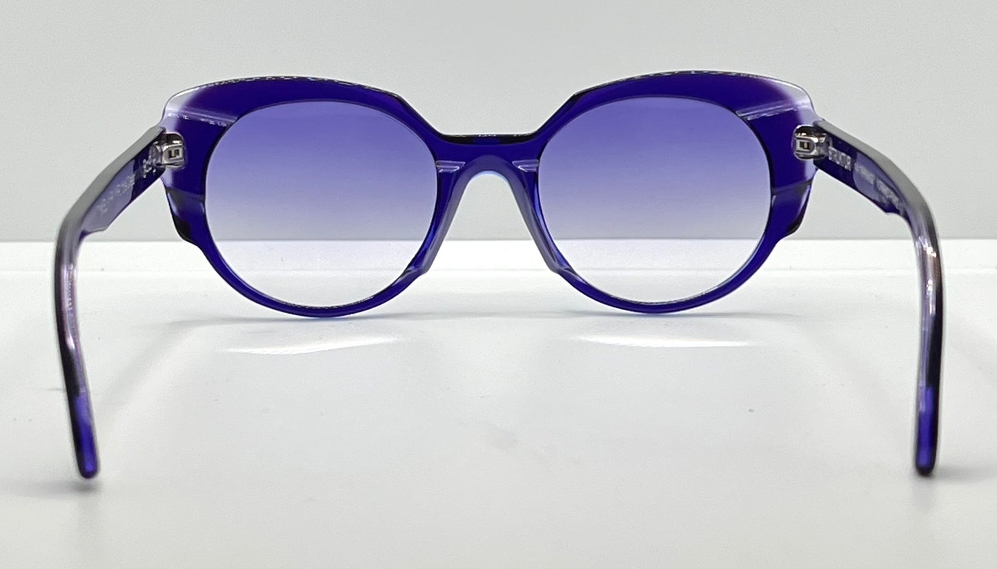 Struktur “Elixir”-Purple Clear Acetate Sunglasses W|New, Custom Lavender Gradient Lenses-New|Unworn-France