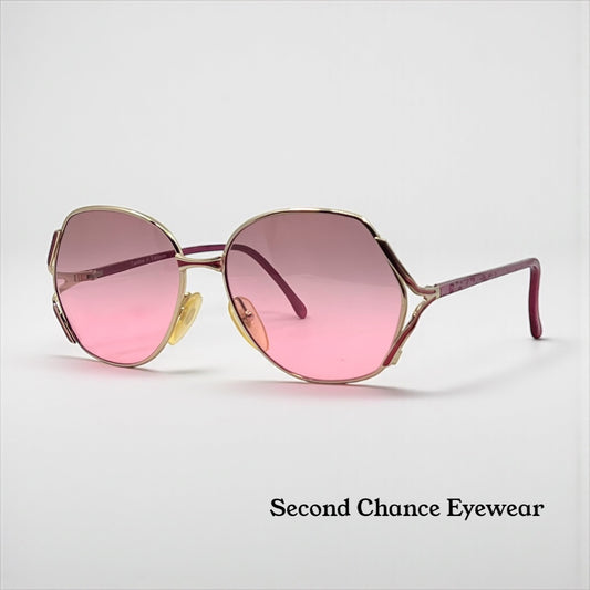 Euroline Exclusive 469 0V55 Vintage Sunglasses-New Pink/Gold Custom Gradient Lenses