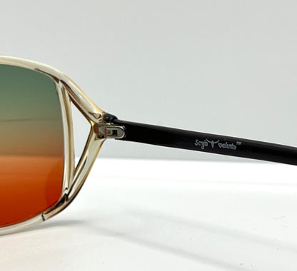 Sergio Valente Sv207 Vintage Sunglasses W|New, Custom Tri-Gradient Lenses-Rare 80S Deadstock