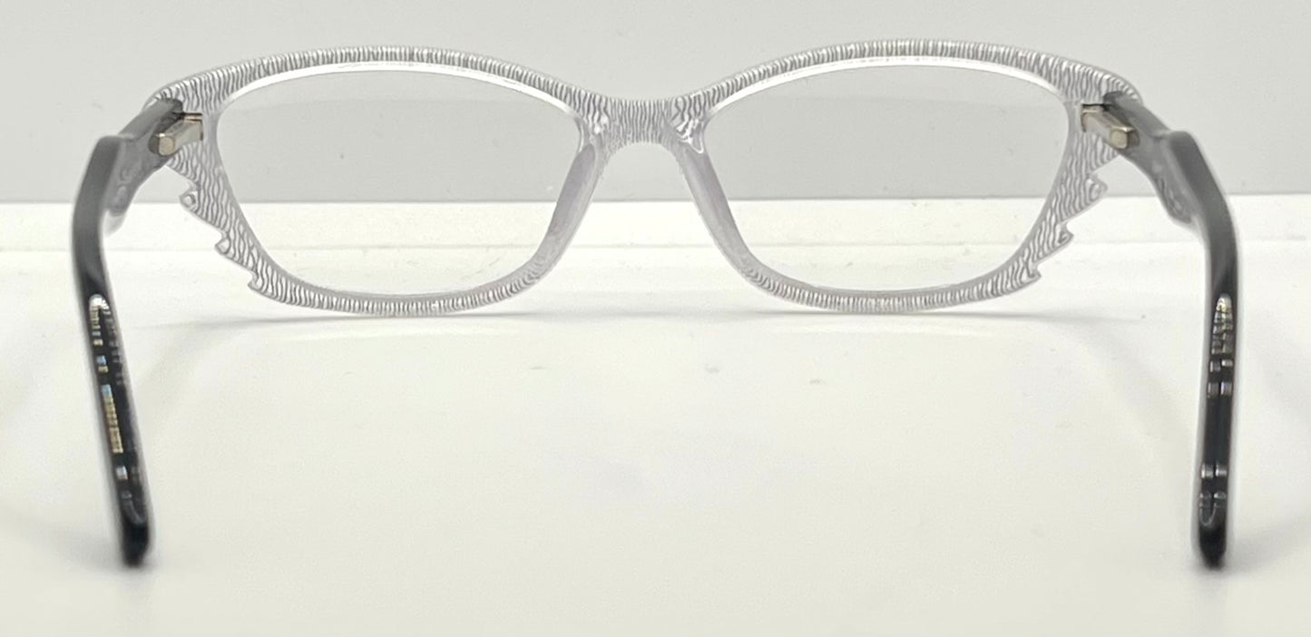 Menizzi Ma3026 Col.01 Eyeglasses – Clear Textured | Black Temples – 50Mm