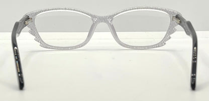 Menizzi Ma3026 Col.01 Eyeglasses – Clear Textured | Black Temples – 50Mm