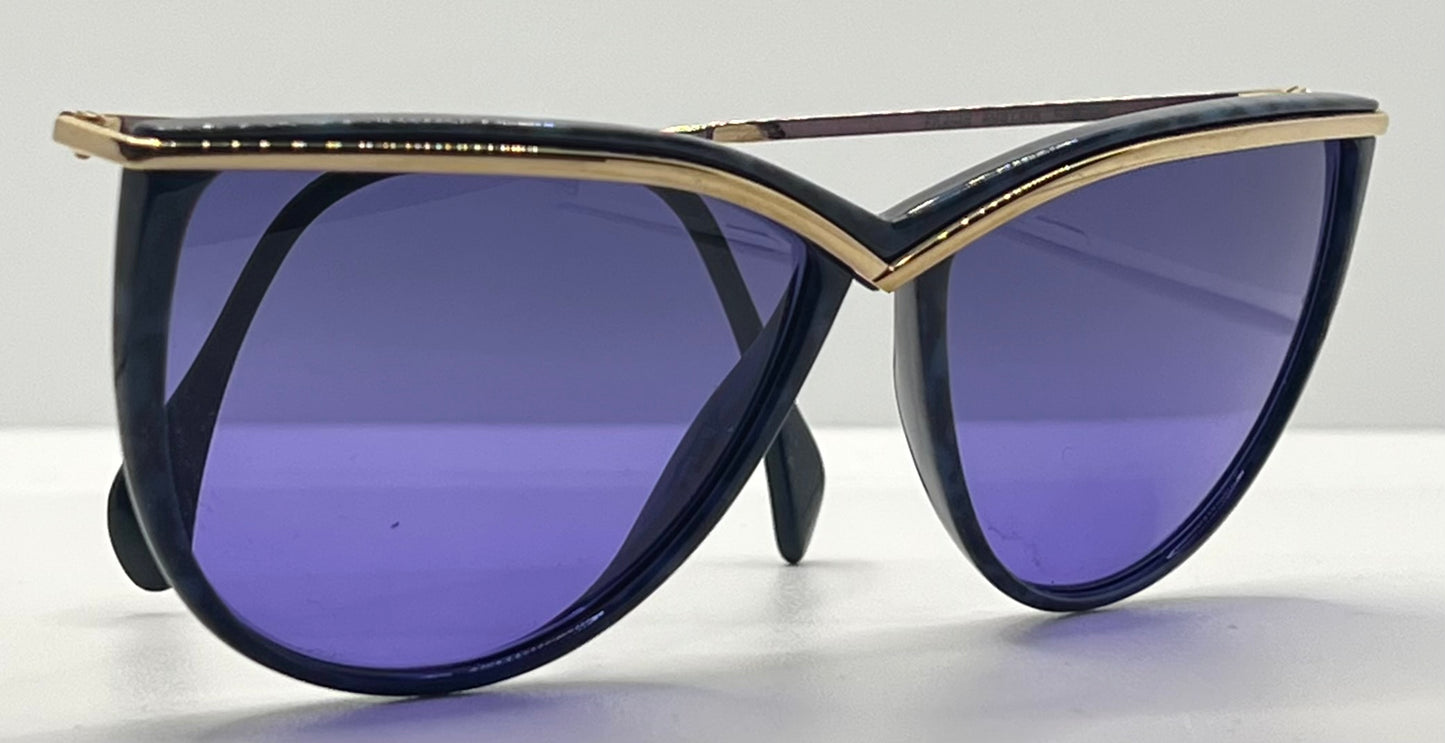 Silhouette M 1703 Spx Cat Eye Vintage Sunglasses W|New Solid Purple Custom Lenses-58Mm-Austria