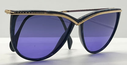 Silhouette M 1703 Spx Cat Eye Vintage Sunglasses W|New Solid Purple Custom Lenses-58Mm-Austria