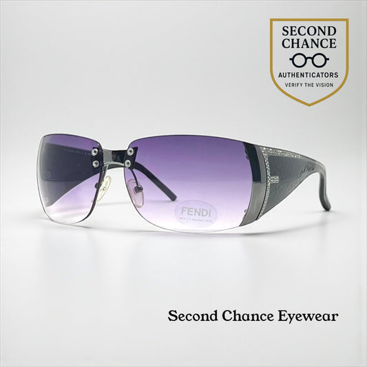 Fendi FS349R Y2K Shield Sunglasses 001 Unworn Purple Gradient Lenses-Japan