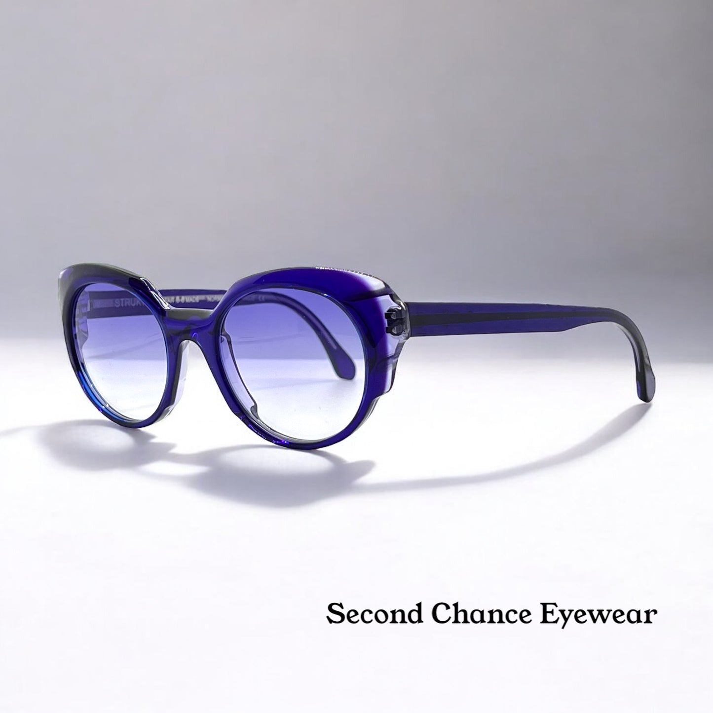 Struktur “Elixir”-Purple Clear Acetate Sunglasses W|New, Custom Lavender Gradient Lenses-New|Unworn-France