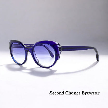 Struktur “Elixir”-Purple Clear Acetate Sunglasses W|New, Custom Lavender Gradient Lenses-New|Unworn-France