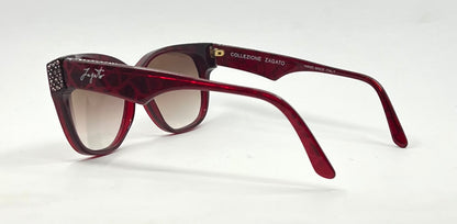 Collezione Zagato 2000/6 Red Crystal Vintage Sunglasses w/New Gradient Brown Custom Lenses