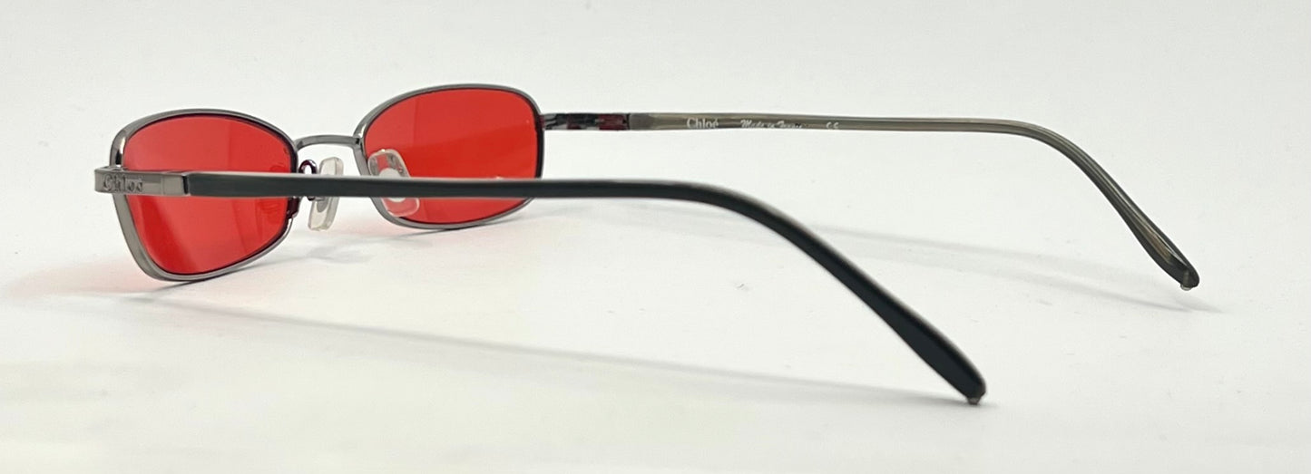 Chloé CL 1104 C04 Y2K Vintage Sunglasses w/New Crimson Red Custom Lenses-France
