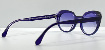 Struktur “Elixir”-Purple Clear Acetate Sunglasses W|New, Custom Lavender Gradient Lenses-New|Unworn-France