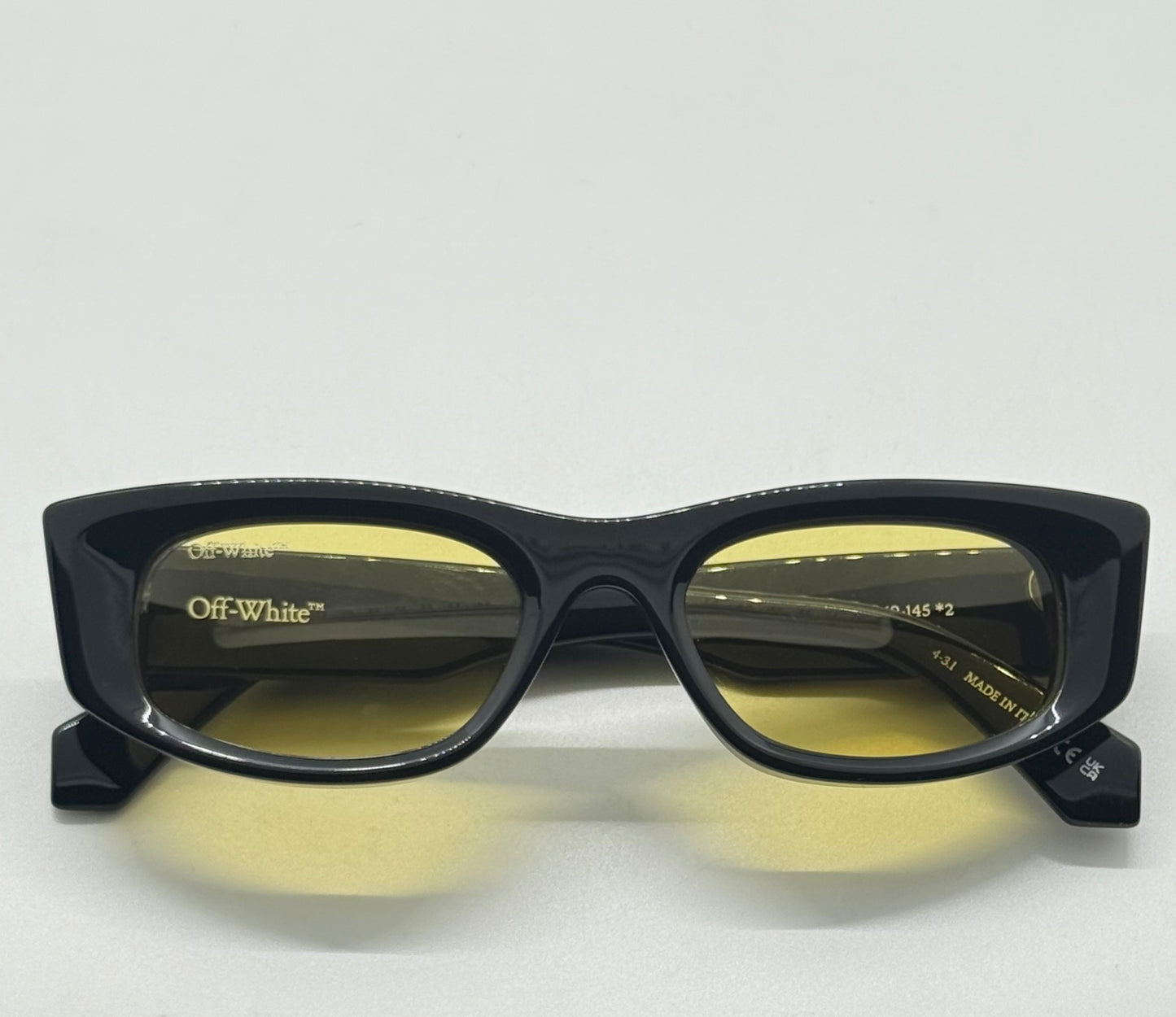 Off-White™ Oeri090 1018 Sunglasses Black|Yellow Rare-New|Unworn-Full Kit Italy-51Mm