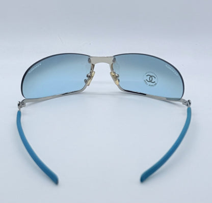 CHANEL C232-7H Rimless Shield Sunglasses Turquoise Melanin Lens-Deadstock