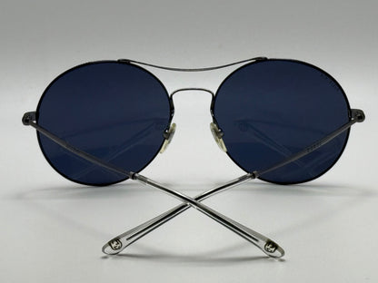 Gucci Gg 4252|S Kj14X Round Sunglasses-58Mm Matte Black-Blue Lens-Italy