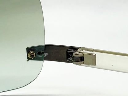 Hilton Firenze ’03 – Vintage Deadstock Y2K Rimless Sunglasses – Green Gradient Italy