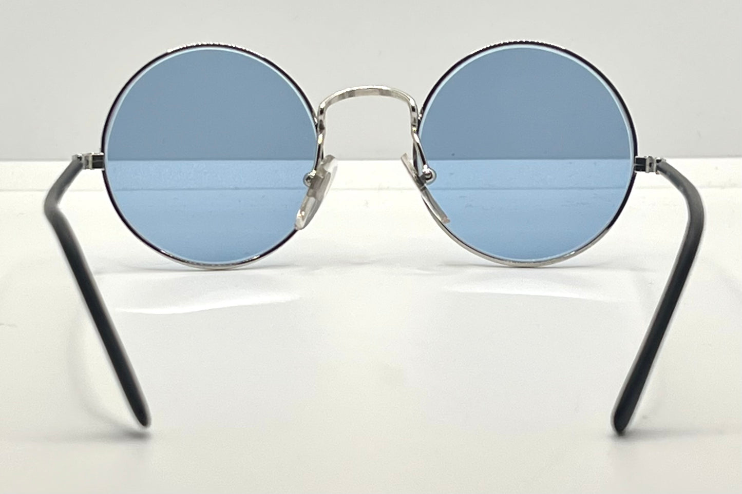 Armony- Olimpic 1 -Round Vintage Sunglasses w|New Sky Blue Custom Gradient Tinted Lenses