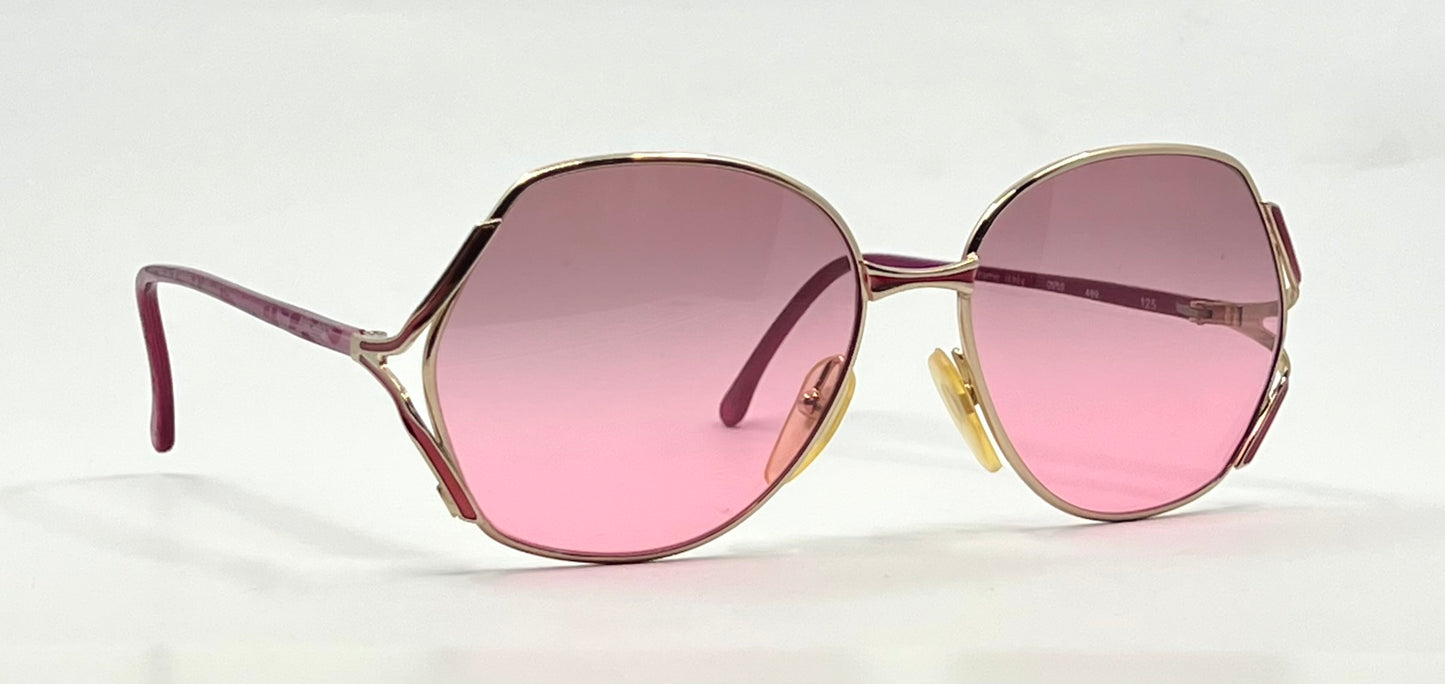Euroline Exclusive 469 0V55 Vintage Sunglasses-New Pink/Gold Custom Gradient Lenses