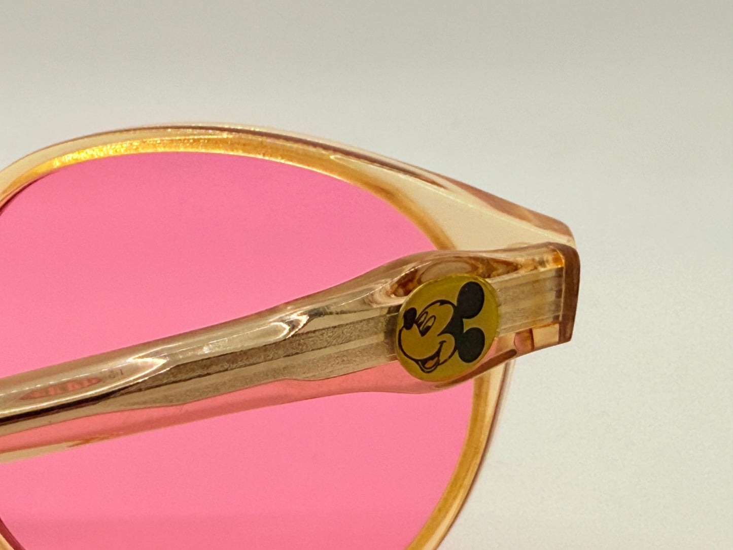 DISNEY- 80s MICKEY MOUSE SUNGLASSES-NEW SOLID PINK CUSTOM LENSES-UNWORN-FRANCE
