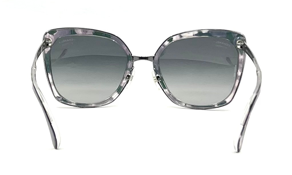 Chanel 4209 Polarized Sunglasses Grey Marble Italy 57-20 Deadstock