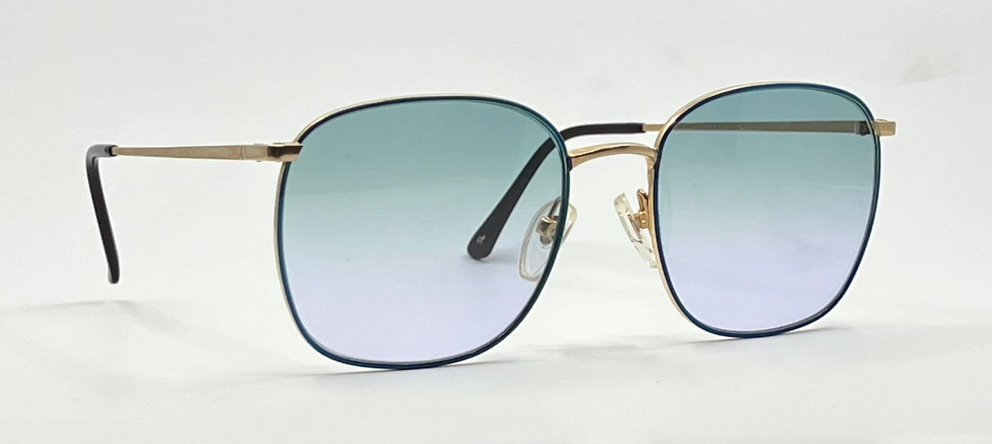 Hoya CP11 Vintage Gold Aviator Sunglasses-New Aqua Gradient Custom Lenses-Japan