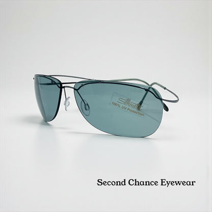 Silhouette M8577 V6043 Titanium Aviator-Teal Lenses –Y2K Vintage Deadstock