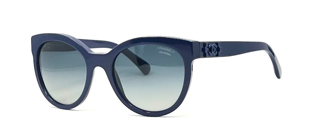 Chanel 5315 Blue Polarized Sunglasses Cat Eye Italy 54-20 Unworn