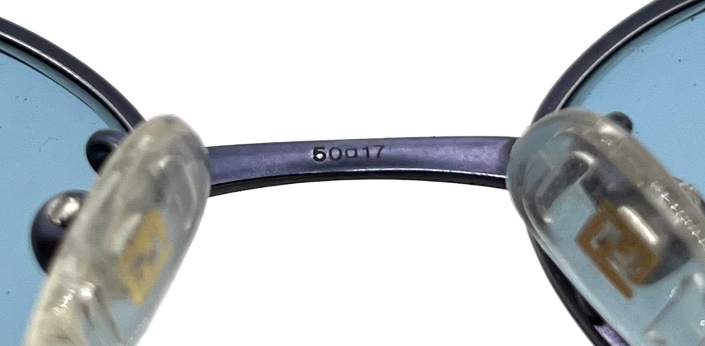 Fendi F77 Periwinkle-New Sky Blue Custom Lenses-Vintage Unworn Sunglasses-Italy