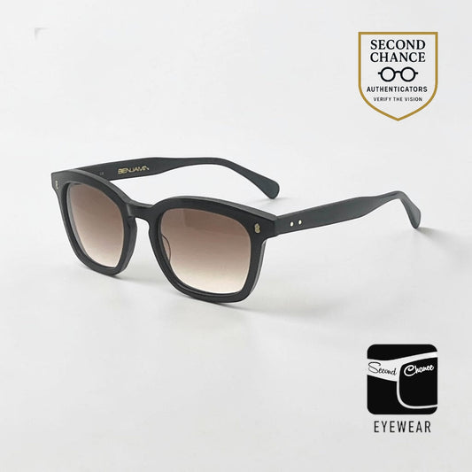Benjamin “James” Matte Black Sunglasses | Made in Japan | Custom Gradient Lenses | Full Kit |