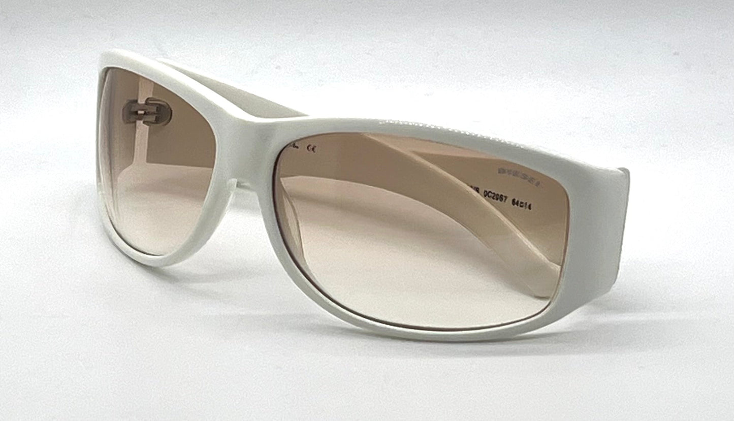 Diesel DS0046/S VINTAGE Y2K White Crystal Sunglasses-Unworn/NOS Made in Italy 64mm