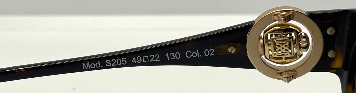 Sasura S205 c.02 Sunglasses-Rose Gold Emblem 49mm-Rare Vintage-Unworn-Italy