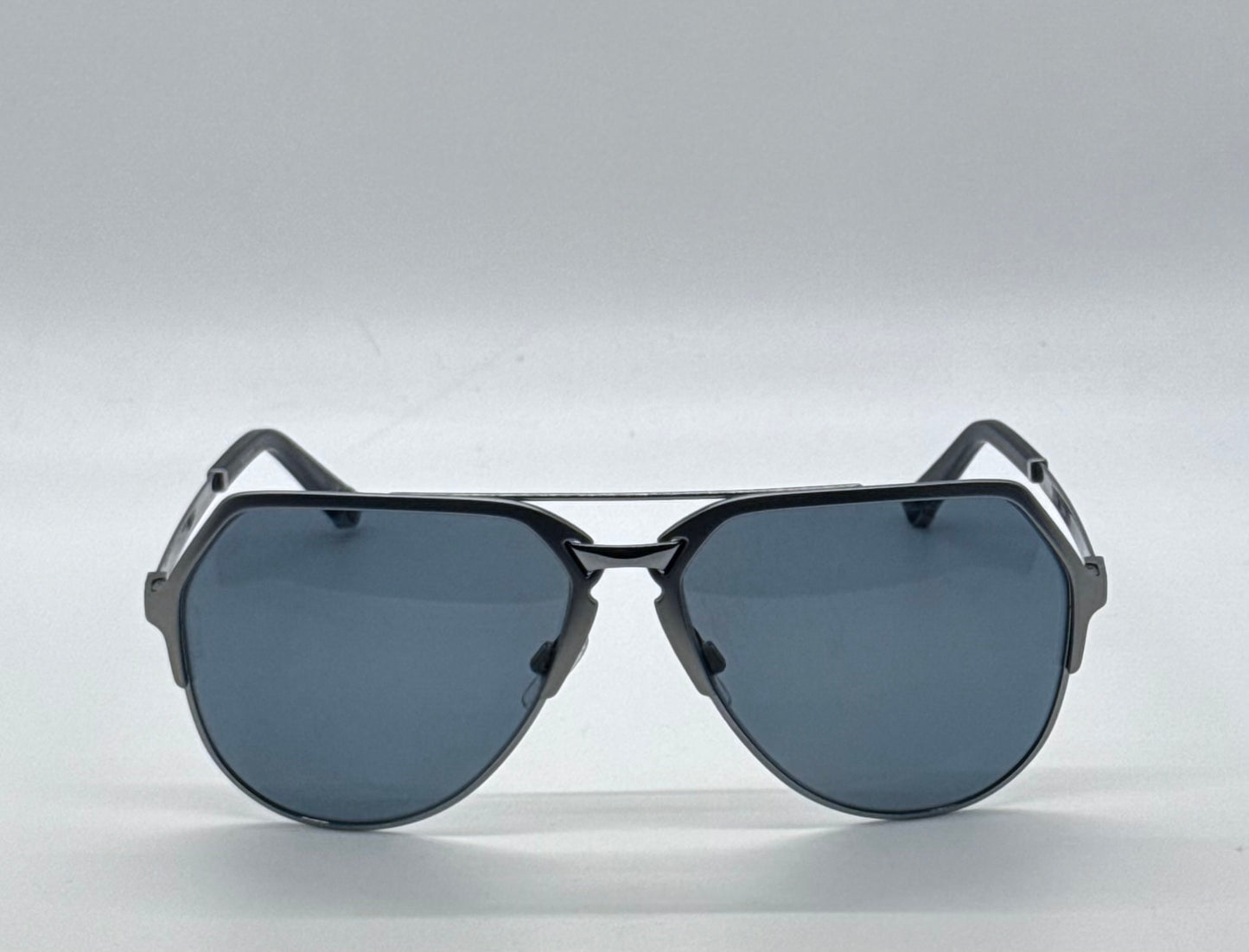 Dolce & Gabbana DG2151 1108/81 59mm-Gunmetal Aviator Sunglasses-made in Italy-Full Kit