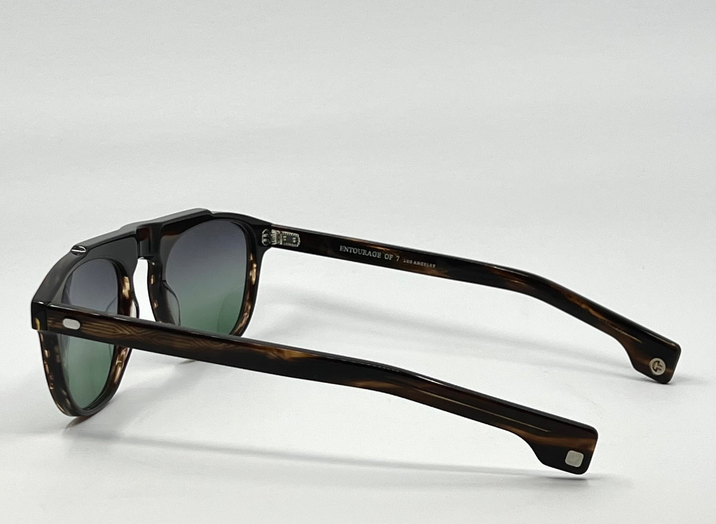 Entourage of 7 Fegan Sunglasses w|New Grey|Green Custom Gradient Lenses-New|Unworn-Full Kit-handmade in Japan