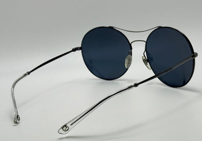 Gucci Gg 4252|S Kj14X Round Sunglasses-58Mm Matte Black-Blue Lens-Italy