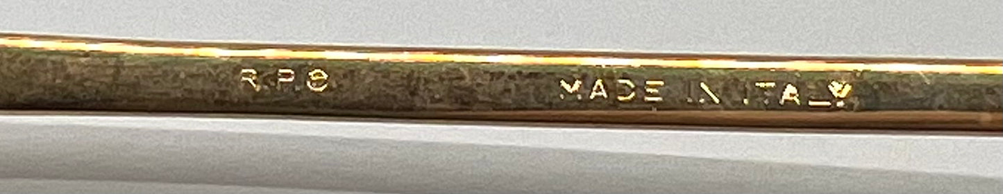 Italian Gold-Filled Hammered Pilot Sunglasses-Vintage Deadstock w/New Gradient Custom Lenses