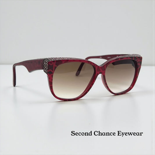 Collezione Zagato 2000/6 Red Crystal Vintage Sunglasses w/New Gradient Brown Custom Lenses