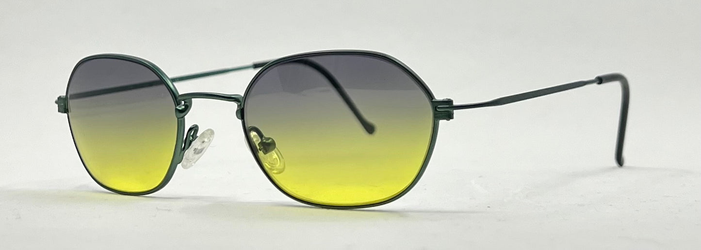 Safilo Team 7821 Vintage Green Metal Sunglasses-New Gradient Tinted Custom Lenses-Unworn-47mm