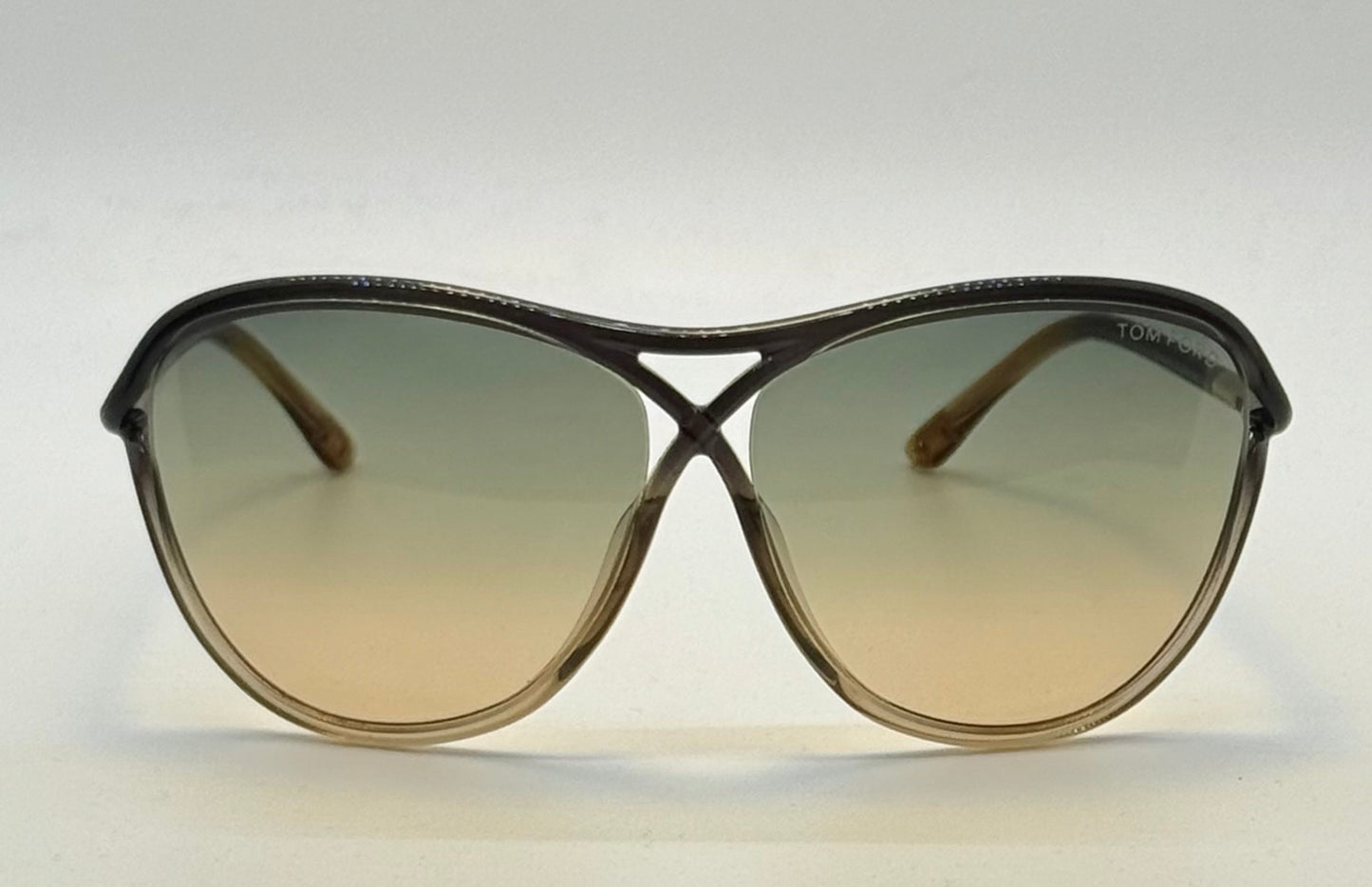 Tom Ford Tabitha Tf183 20B Green Aviator Sunglasses-Greenhoney Gradient Lenses-Full Kit