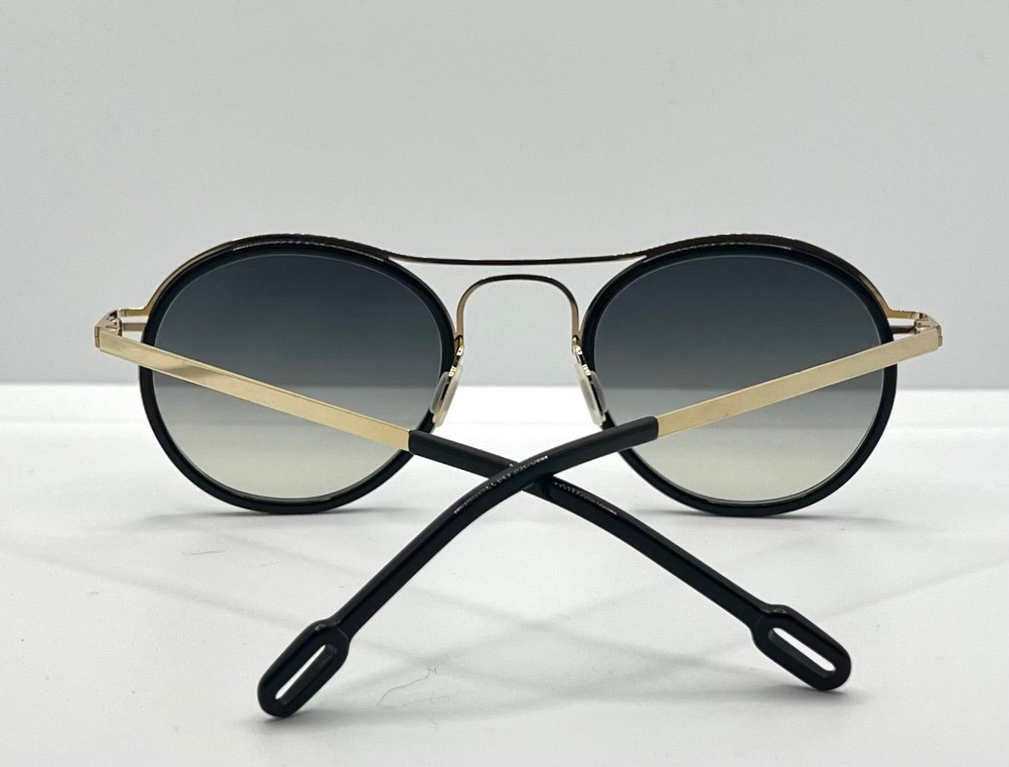 Odette Lunettes “Dalton Ii” C301-Gold Sunglasses-Made In France-Gradient Grey Lenses-48Mm-New