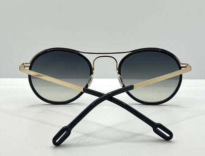 Odette Lunettes “Dalton Ii” C301-Gold Sunglasses-Made In France-Gradient Grey Lenses-48Mm-New