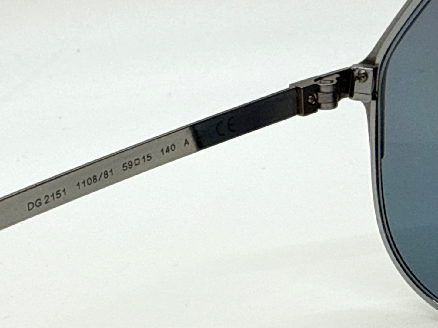 Dolce & Gabbana DG2151 1108/81 59mm-Gunmetal Aviator Sunglasses-made in Italy-Full Kit