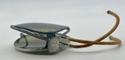 Vintage U.S. Military Esg Folding Aviator Sunglasses – Original Glass Lenses – Eagle Bridge Emblem