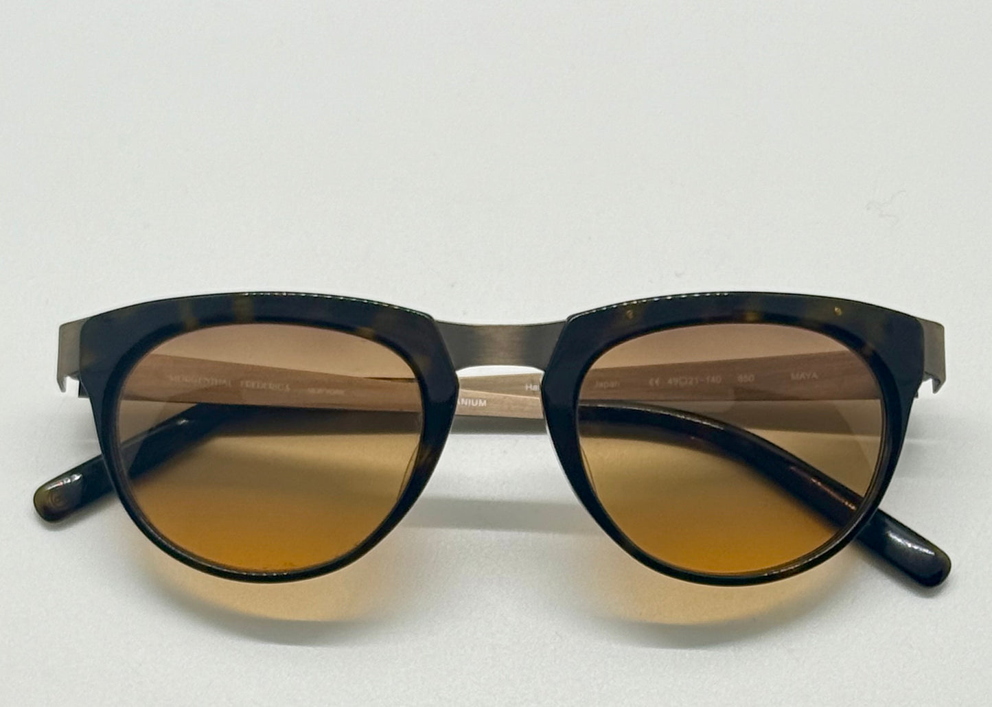 Morgenthal Frederics Maya Sunglasses – Handmade In Japan – Titanium & Acetate – Berko’S Designs Custom Gradient Lenses – New Full Kit