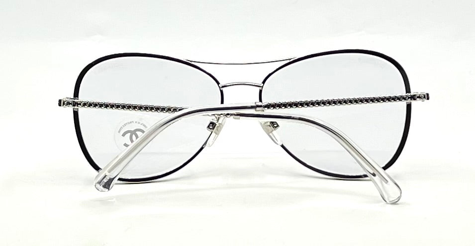 Chanel 2181-S 124 Silver Aviator Sunglasses 56-15 Unworn Italy