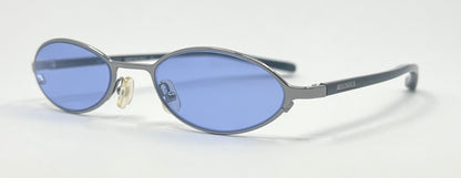 GUCCI GG1668 836 Y2K VINTAGE OVAL SUNGLASSES-NEW SKY BLUE TINTED CUSTOM LENSES