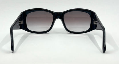 Lazi iTV 3 Vintage Sunglasses-Black Acetate w/ Silver Logo-Y2K Deadstock Italy