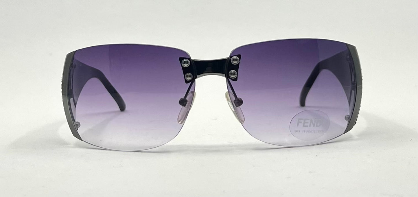 Fendi FS349R Y2K Shield Sunglasses 001 Unworn Purple Gradient Lenses-Japan