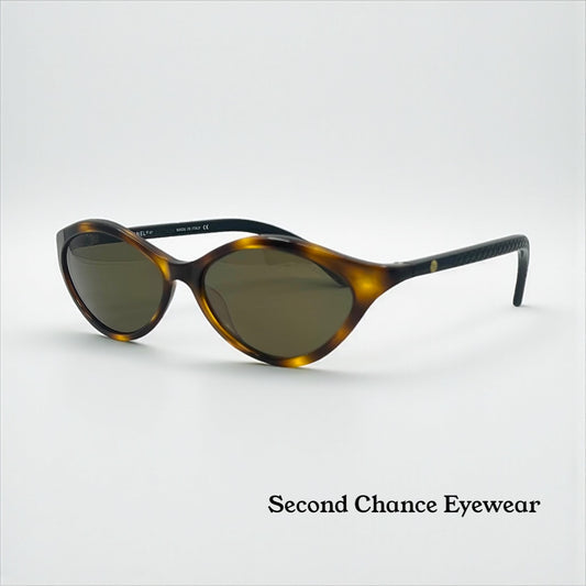 Chanel 5001 Vintage Cat Eye Sunglasses Brown Tortoiseshell Green Lenses Italy